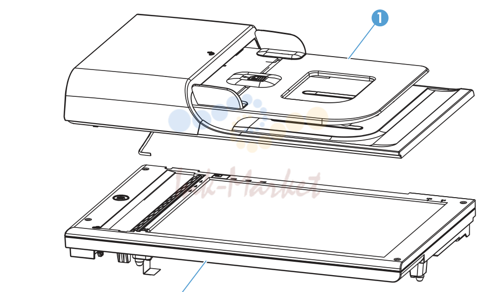 7. ADF/scanner assembly; HP LaserJet Professional M1210 MFP series