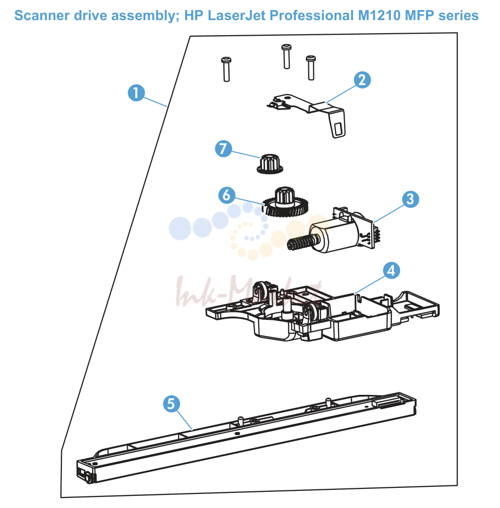 8. Scanner drive assembly; HP LaserJet Professional M1210 MFP series