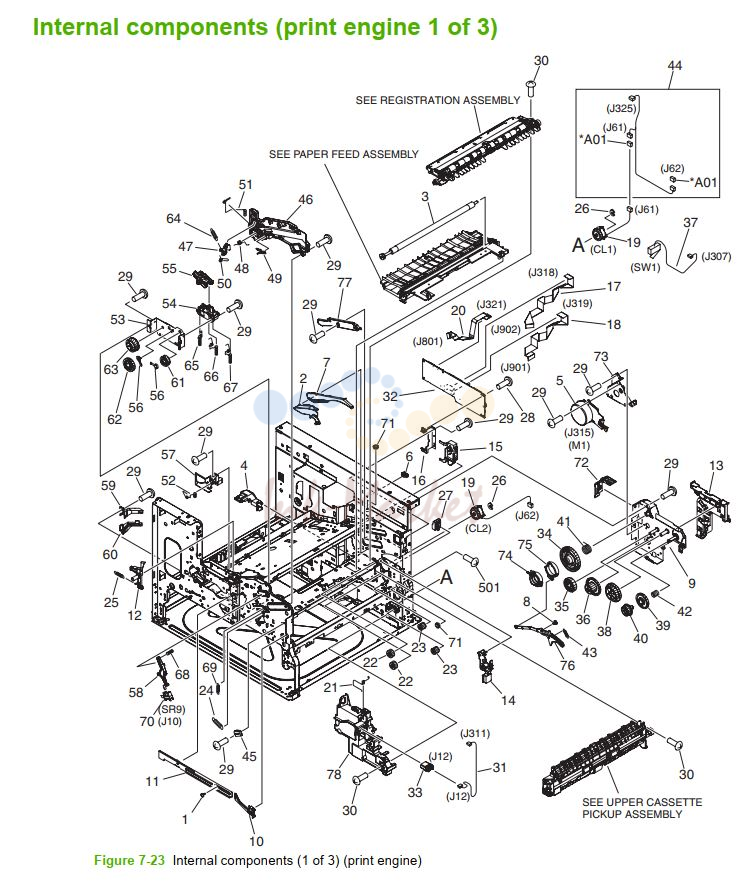 HP M5025 M5035 Internal component 1 of 3