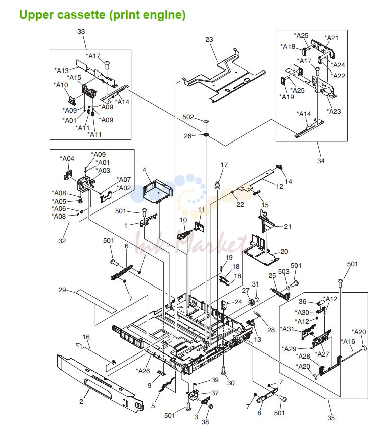 HP M5025 M5035 Upper Cassette assembly print engine