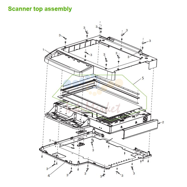 HP M5025 M5035 Scanner top assembly