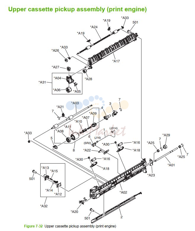 HP M5025 M5035 Upper Cassette pickup print engine