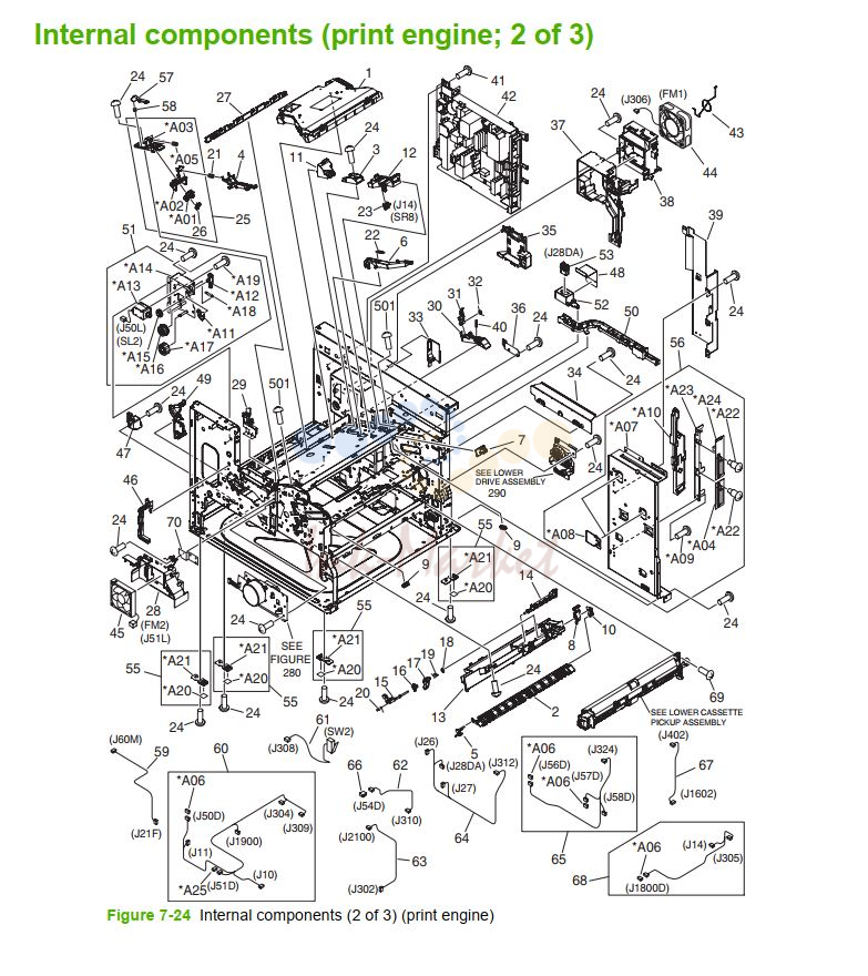 HP M5025 M5035 Internal component 2 of 3