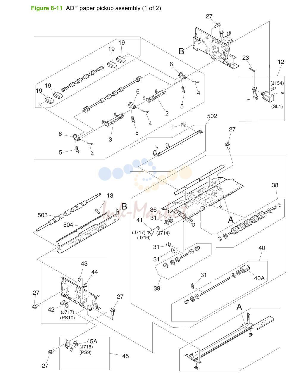 7. ADF paper pickup assembly