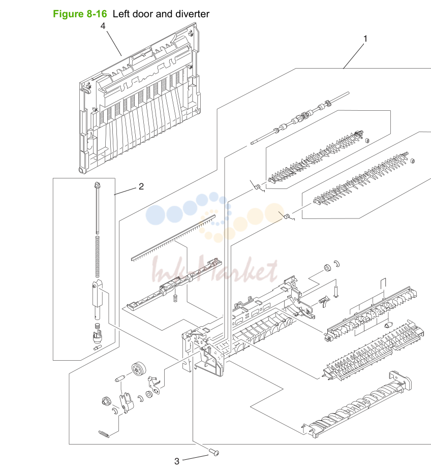 10. Left door and diverter