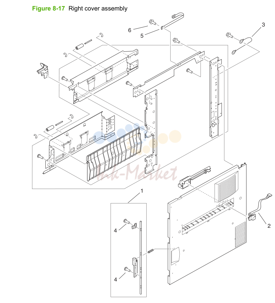 11. Right cover assembly