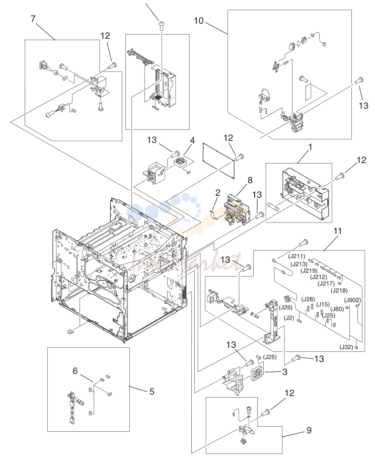 15. Figure 8-21 Print engine internal components (4 of 4)