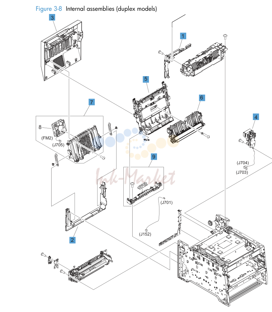 7. Internal assemblies (duplex models)