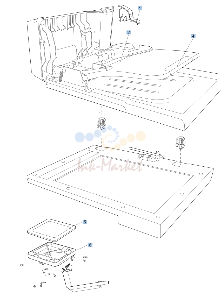 1. Scanner and document feeder main assemblies