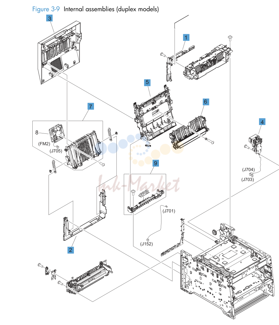 8. Internal assemblies (duplex models)