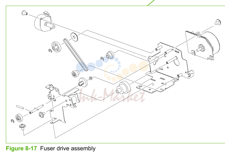 12. Figure 8-17 Fuser drive assembly