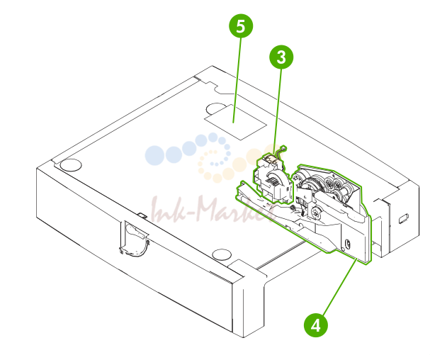 14. Figure 8-22 500-sheet paper feeder assembly