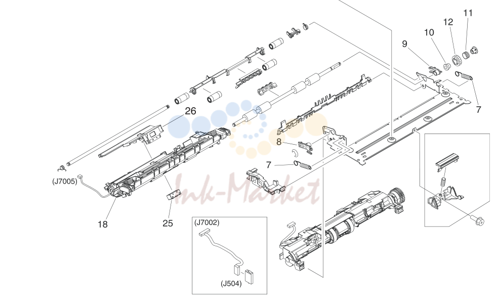 9. Paper-pickup assembly (HP CLJ 3000)