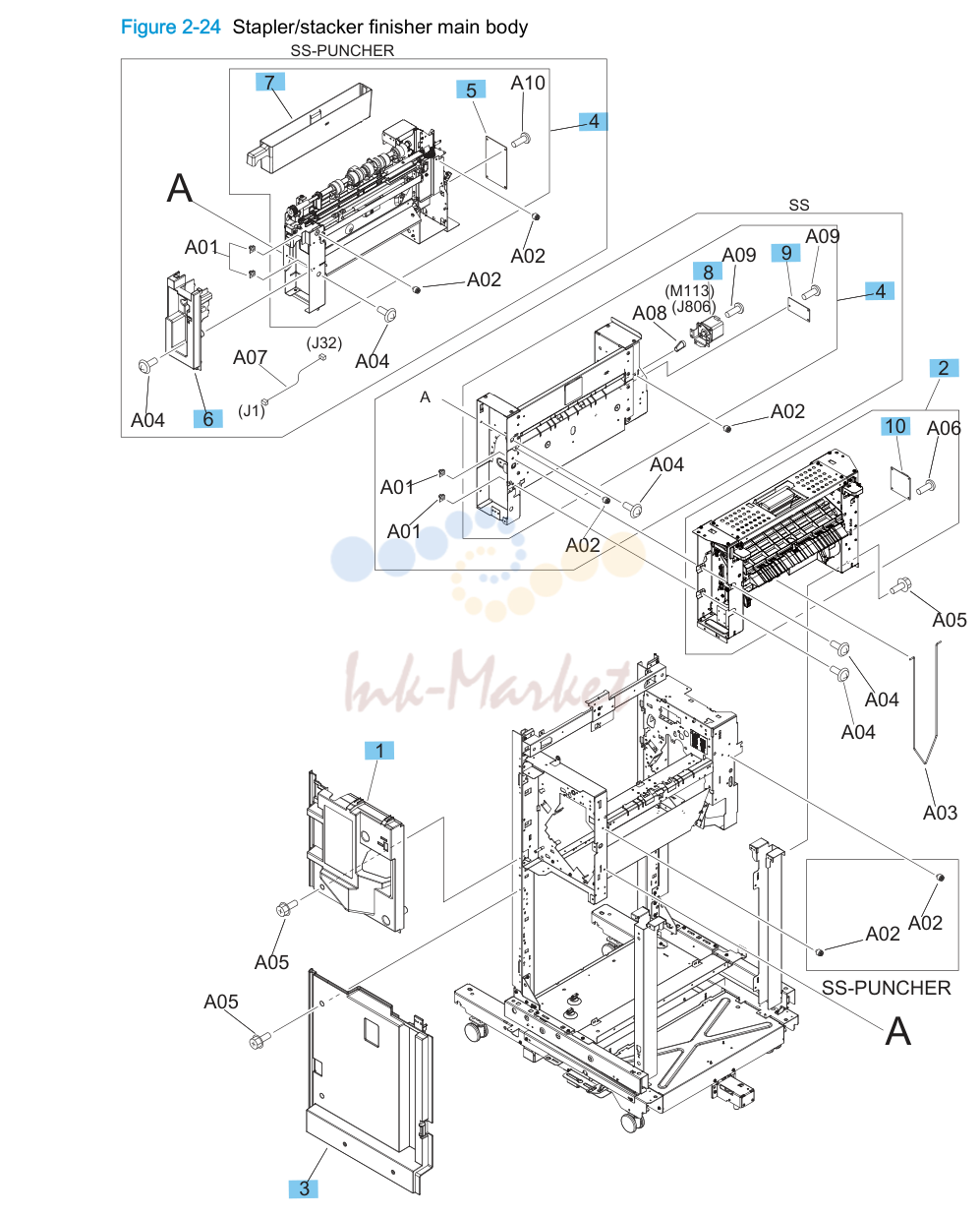 19. Stapler/stacker finisher main body