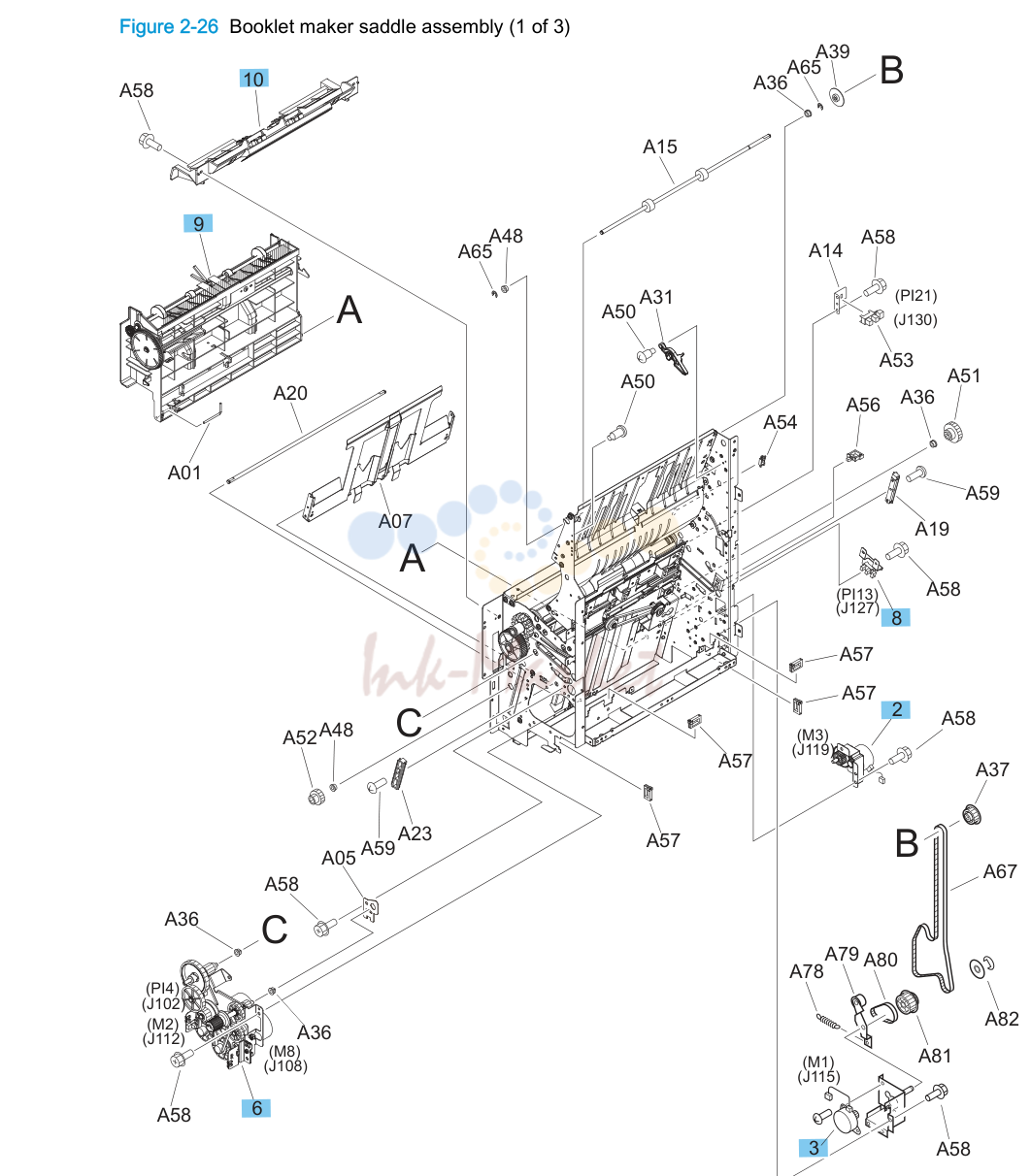 21. Booklet maker saddle assembly