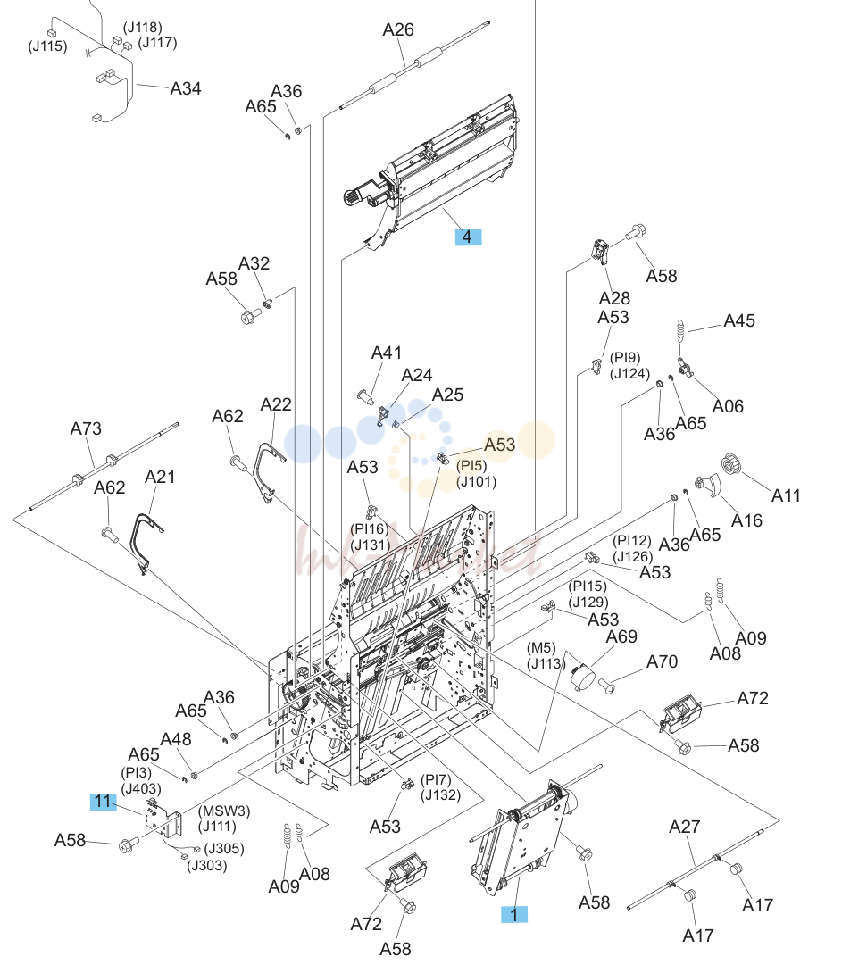 21. Booklet maker saddle assembly