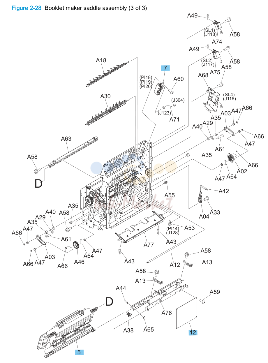 21. Booklet maker saddle assembly