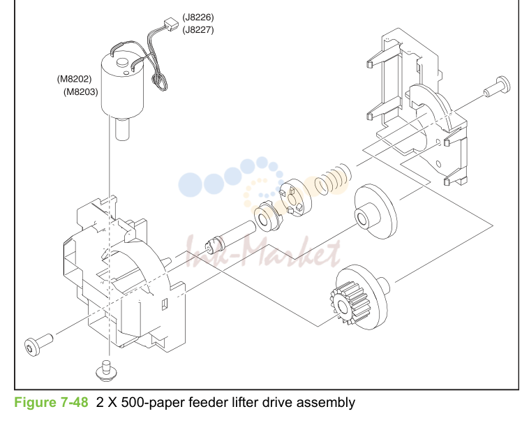 25. Figure 7-48 2 X 500-paper feeder lifter drive assembly