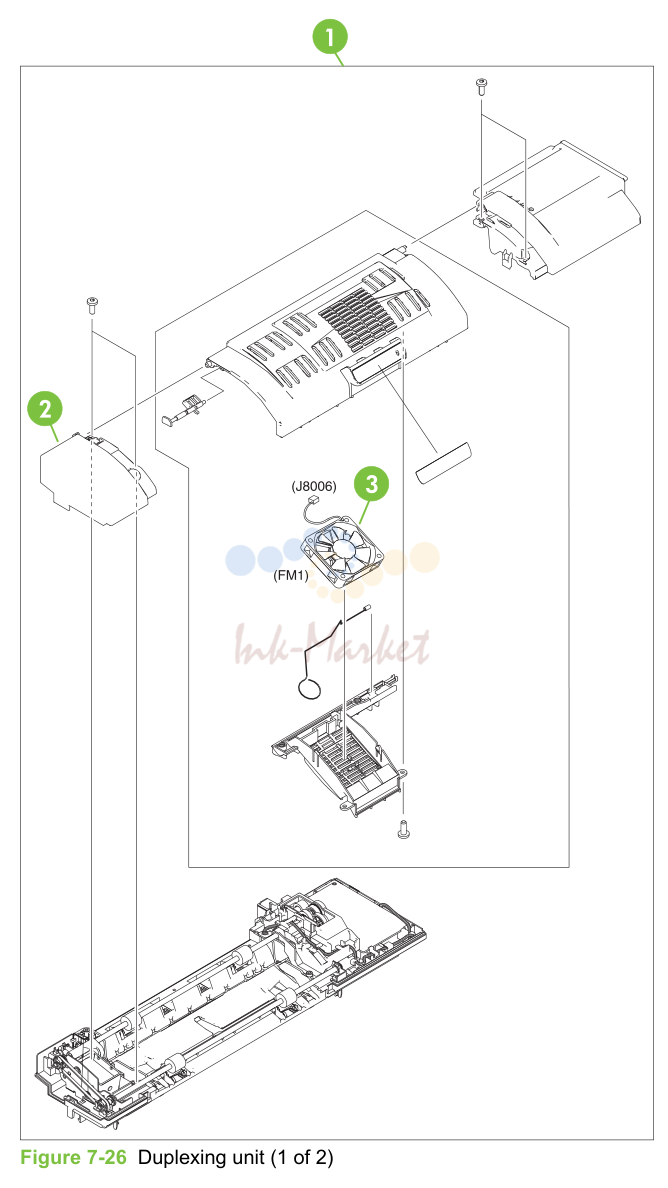 16. Figure 7-26 Duplexing unit (1 of 2)