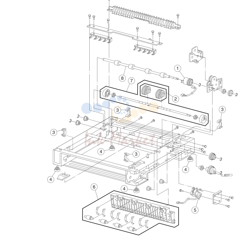 11. Assembly 10 (cont.): Optional 250-Sheet Feeder