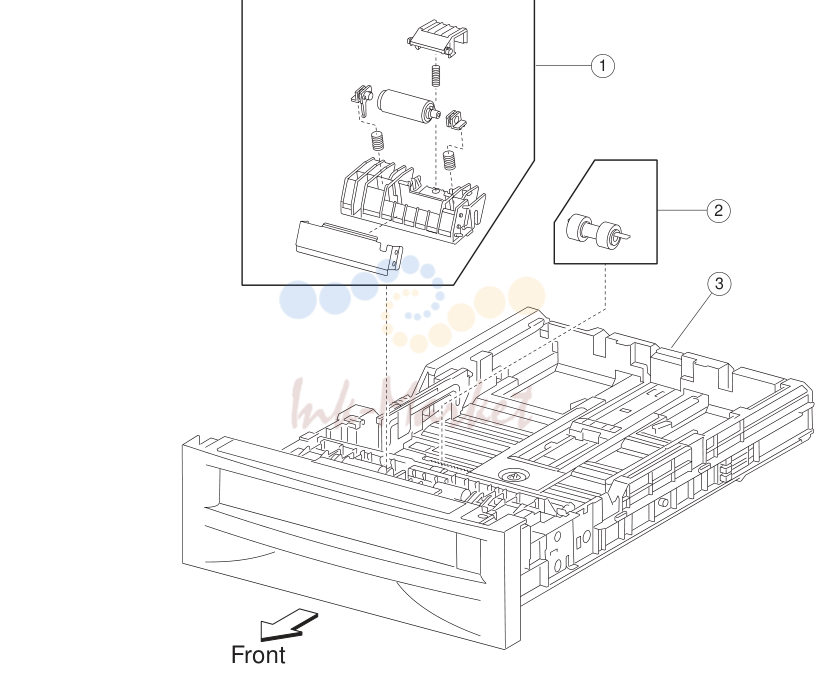 4. Assembly 6: 250-sheet tray assembly