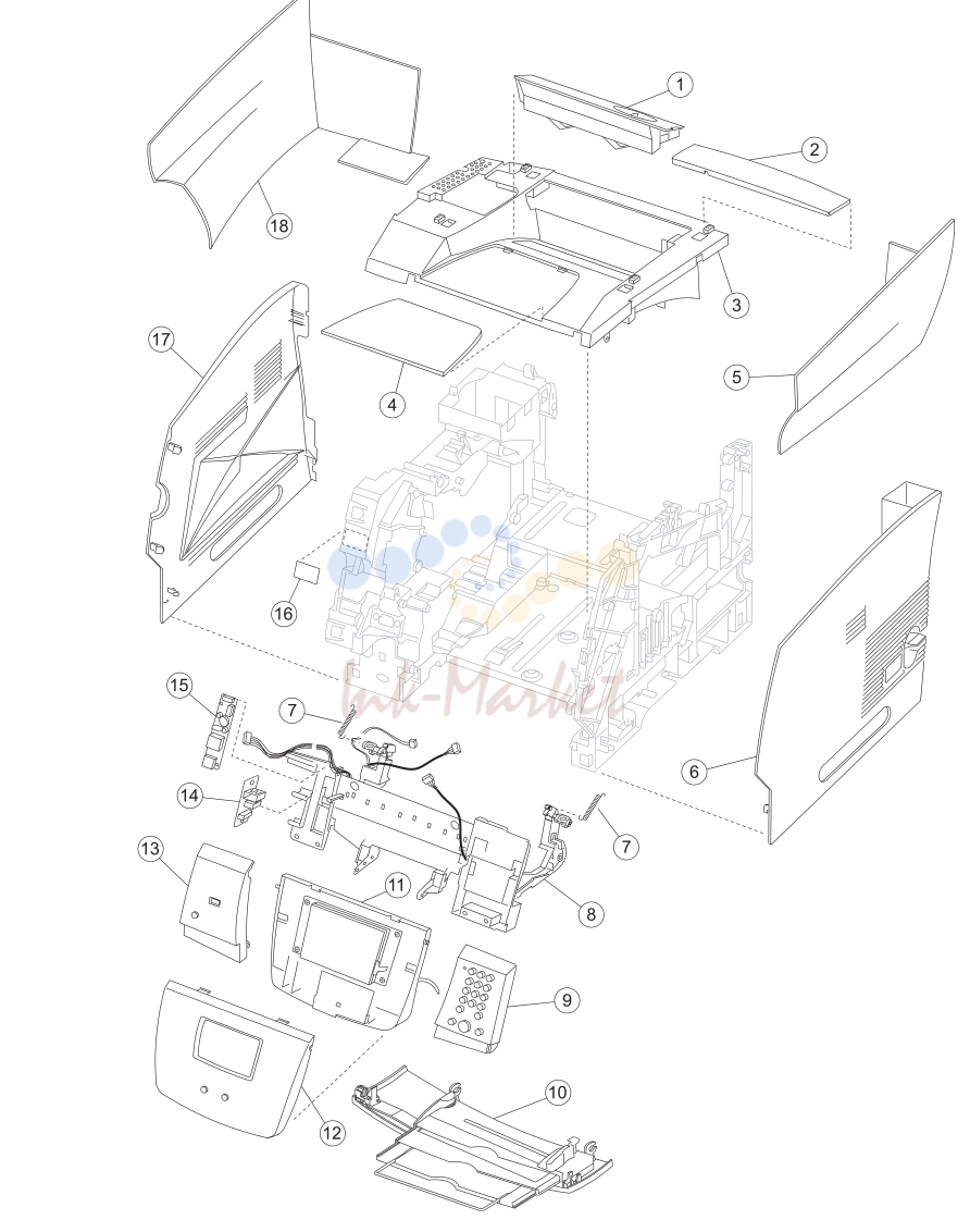 1. Assembly 1: Covers-printer (model X642e)