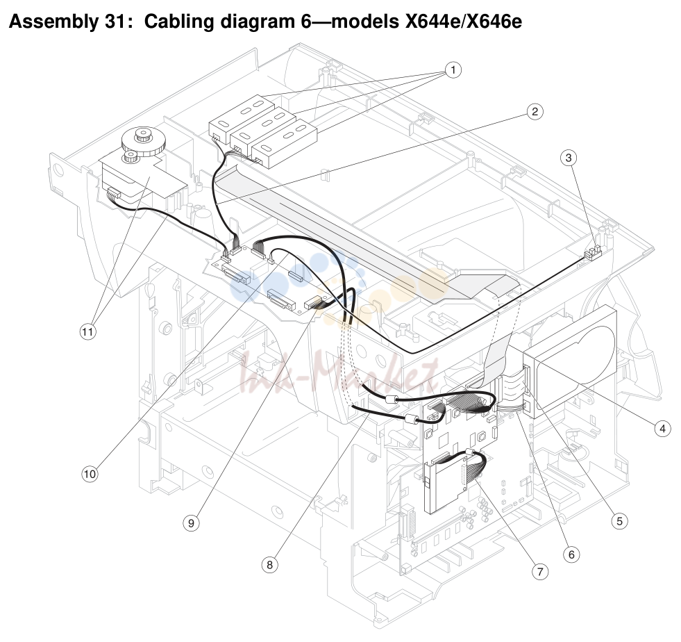 23. Assembly 31: Cabling diagram 6-models X644e/X646e