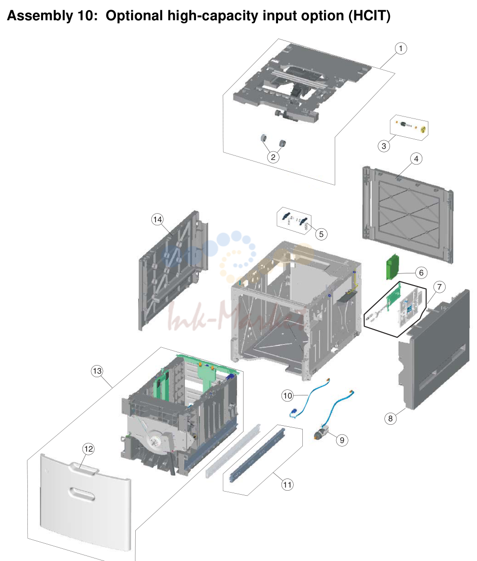 7. Assembly 10: Optional high-capacity input option (HCIT)