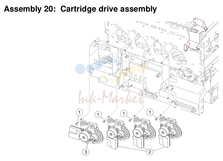 13. Assembly 20: Cartridge drive assembly