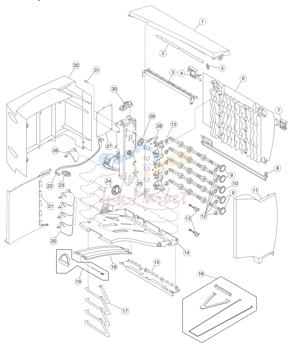 21. Assembly 27: 5-bin mailbox