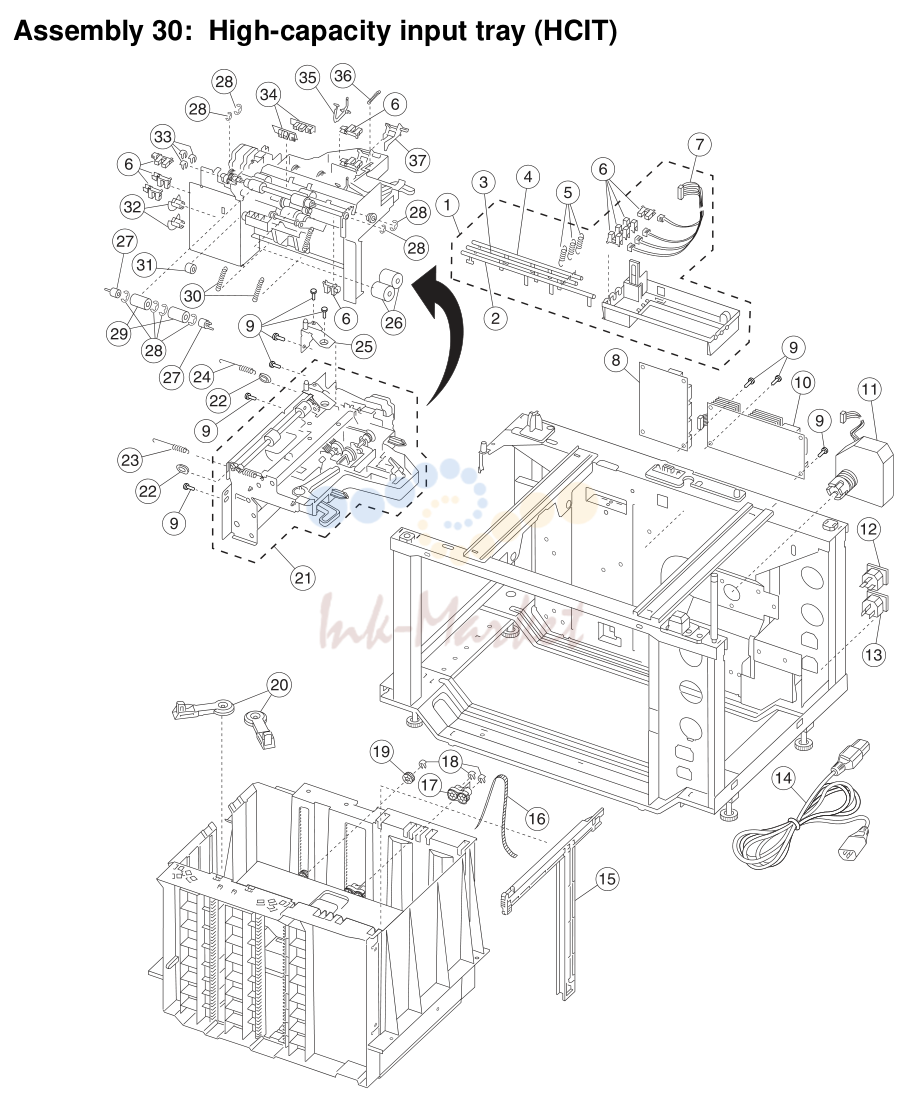 27. Assembly 30: High-capacity input tray (HCIT)