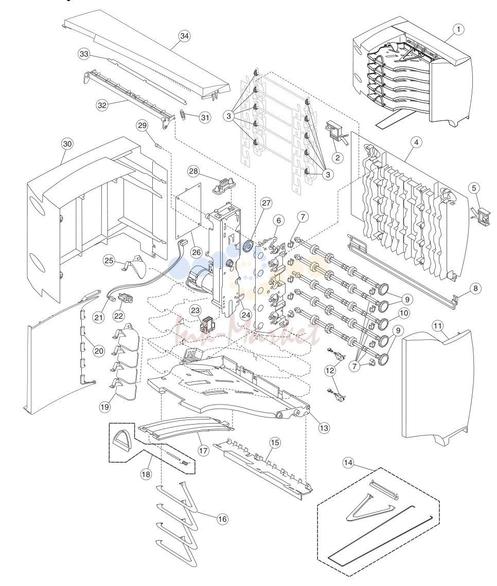 16. Assembly 28: 5-Bin mailbox