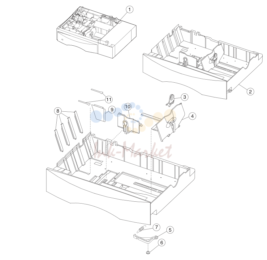18. Assembly 29: 500-Sheet drawer option