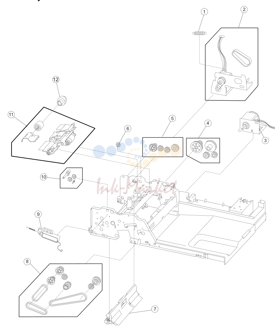 11. Assembly 9: ADF feed and drive