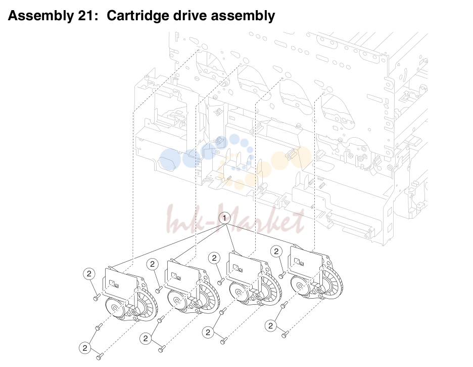 9. Assembly 21: Cartridge drive assembly