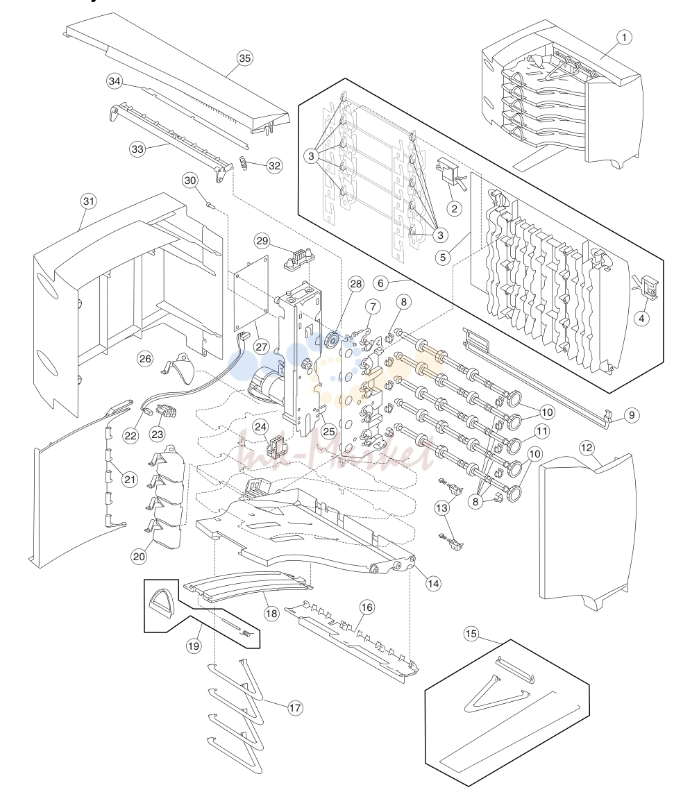 15. Assembly 28: 5-Bin mailbox