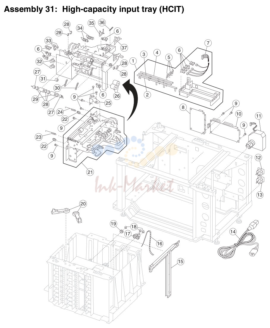 21. Assembly 31: High-capacity input tray (HCIT)
