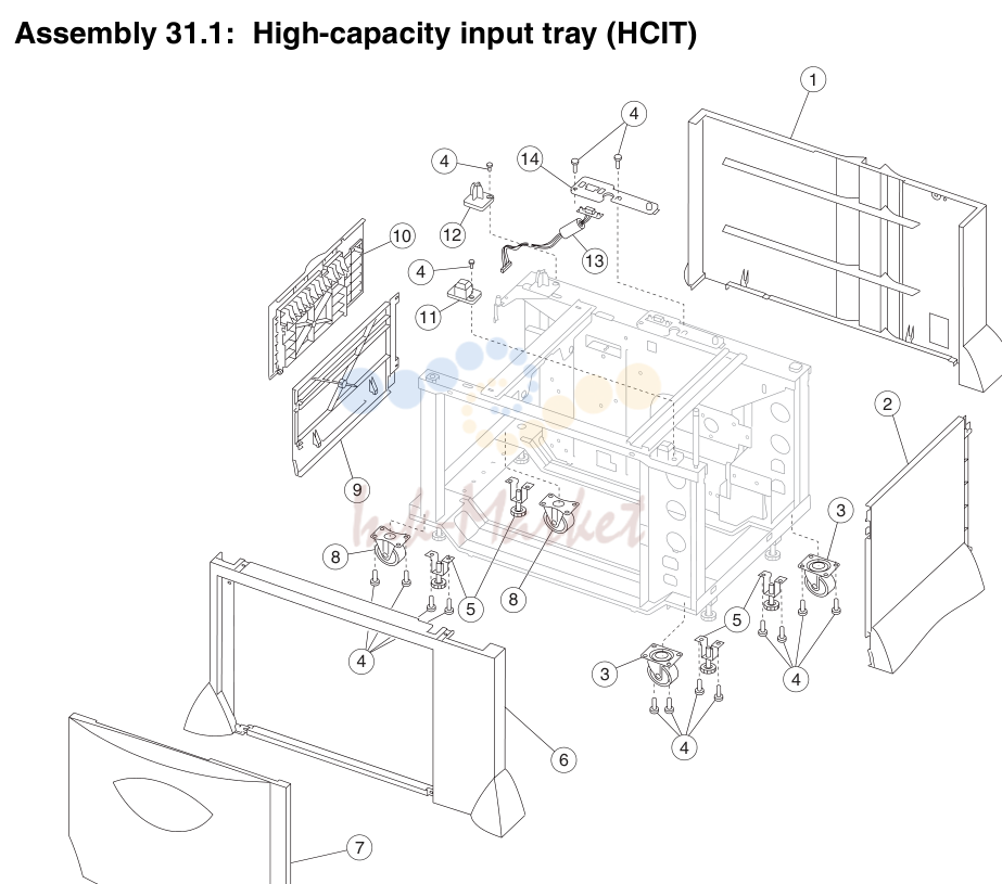 22. Assembly 31.1: High-capacity input tray (HCIT)