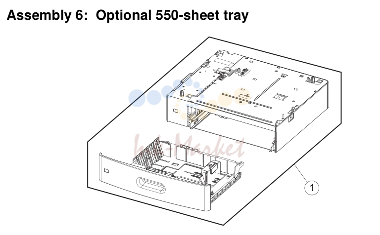 7. Assembly 6: Optional 550-sheet tray