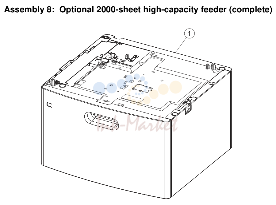 9. Assembly 8: Optional 2000-sheet high-capacity feeder (complete)