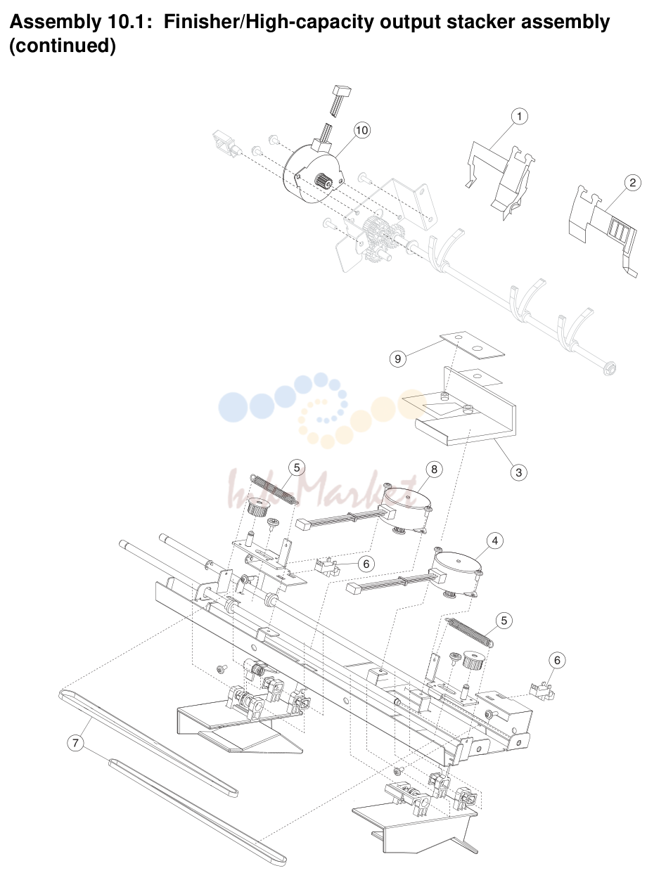 11. Assembly 10.1: Finisher/High-capacity output stacker assembly