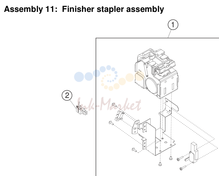 12. Assembly 11: Finisher stapler assembly