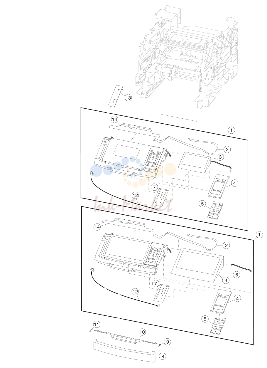 10. Assembly 9: Control panel (MX71x)