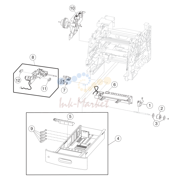 12. Assembly 11: Paper tray