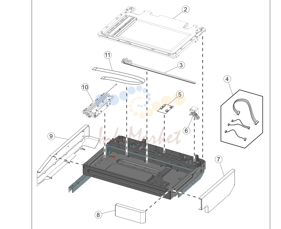 17. Assembly 17: Flatbed scanner (MX810, MX811 and MX812)