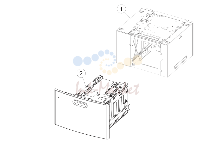23. Assembly 25: High capacity input tray option 3 (MX810,
