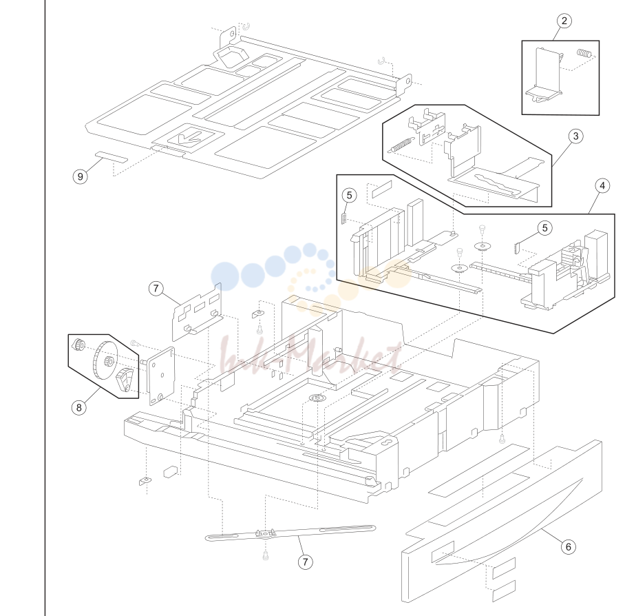 3. Assembly 5: Media tray