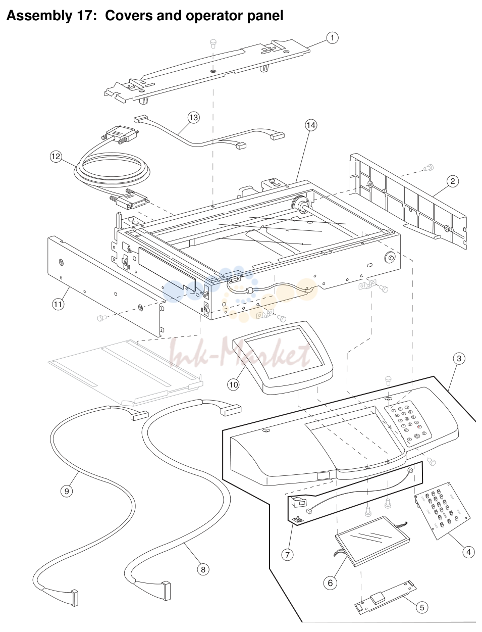 18. Assembly 17: Covers and operator panel