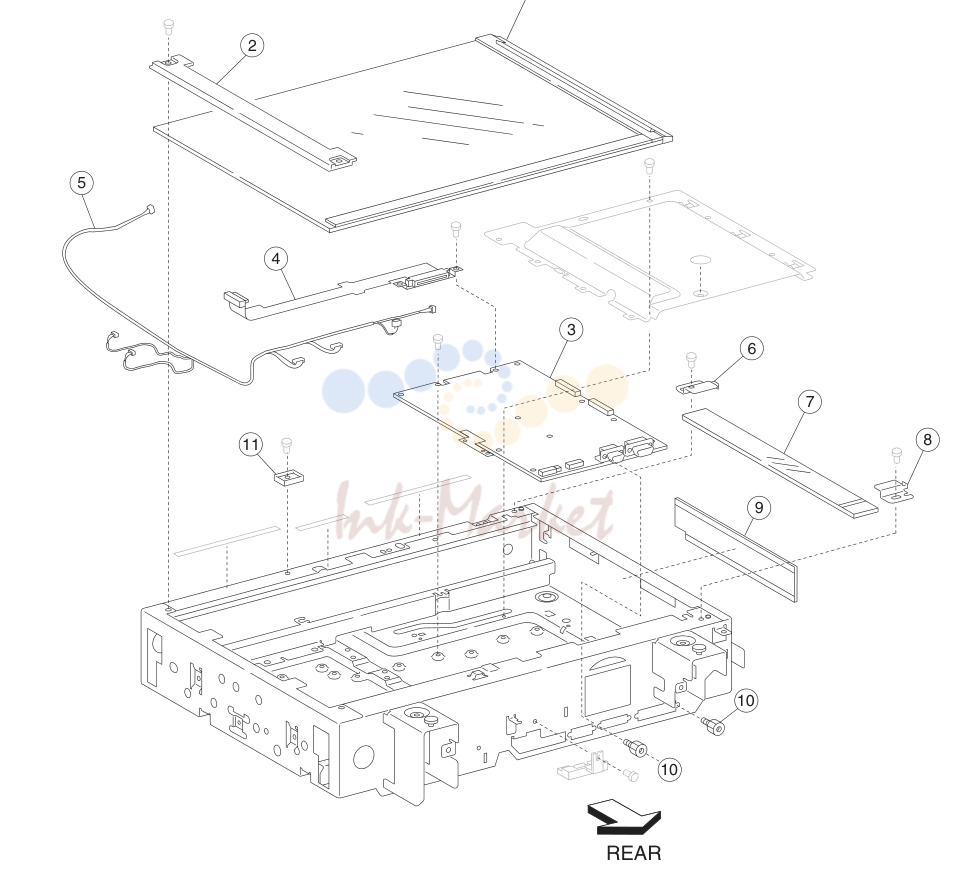 19. Assembly 18: Platen glass
