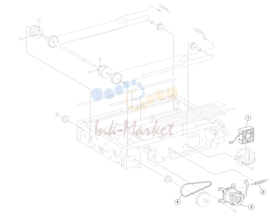 21. Assembly 20: Carriage motor and cooling fan